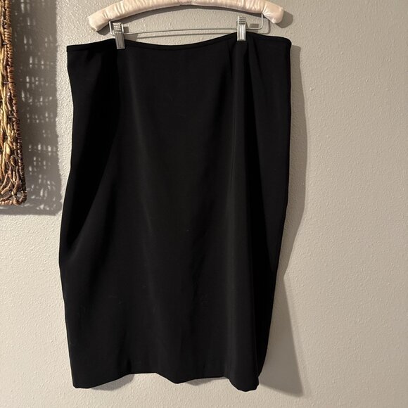 Kasper Skirt 18 Black Lined Smooth Polyester Classic Career Suit Coordinate - Picture 9 of 11